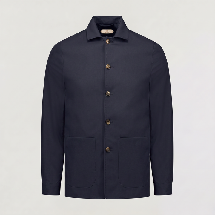 Men's Casual Button-Up Cotton Blazer Jacket Navy
