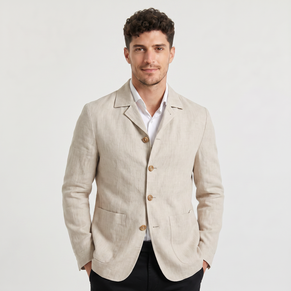 Men's Casual Linen Leisure Blazer Jacket