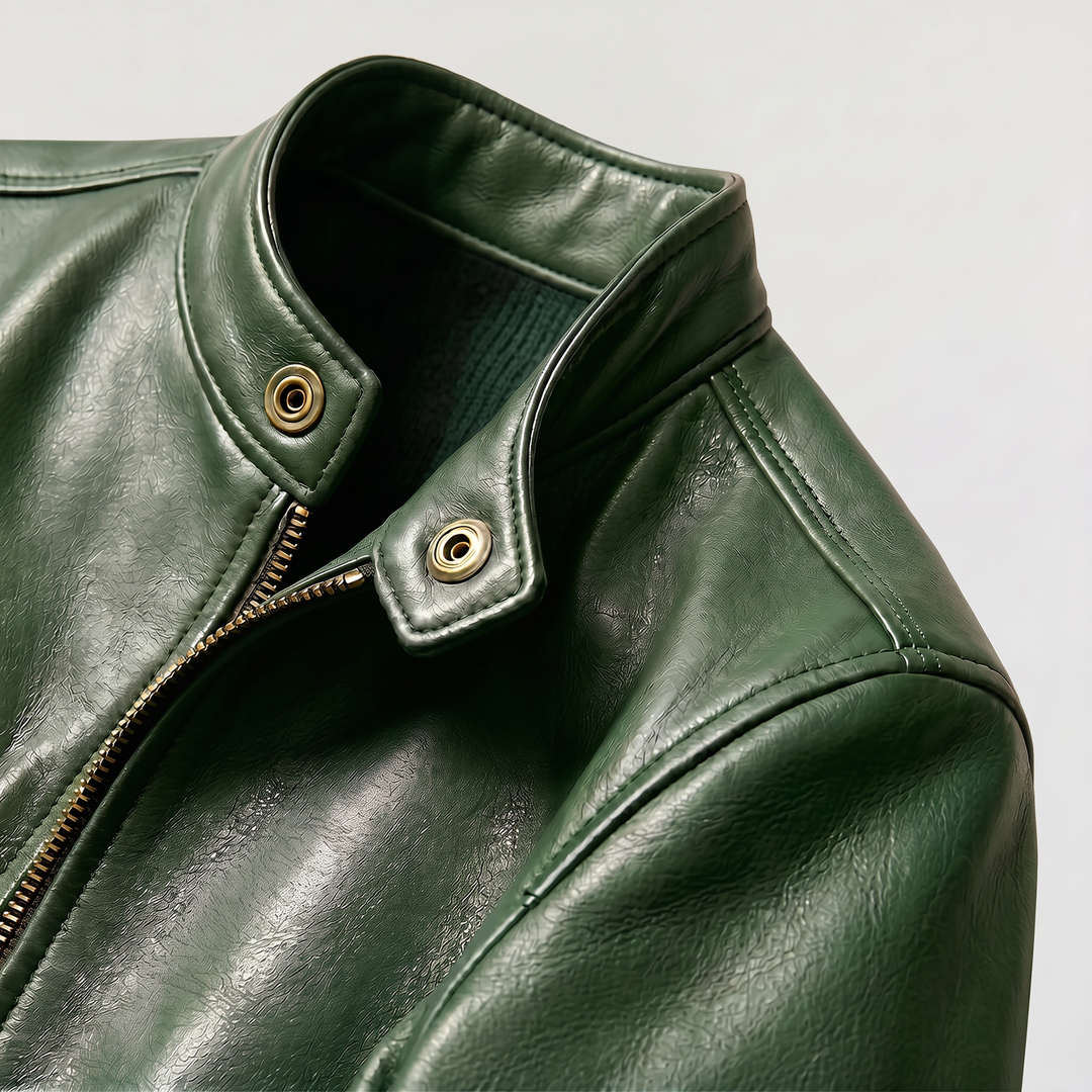 Men's Stylish Faux Leather Slim-Fit Biker Jacket