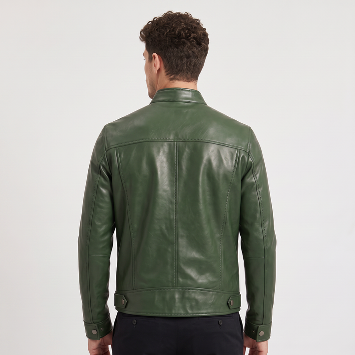 Men's Stylish Faux Leather Slim-Fit Biker Jacket