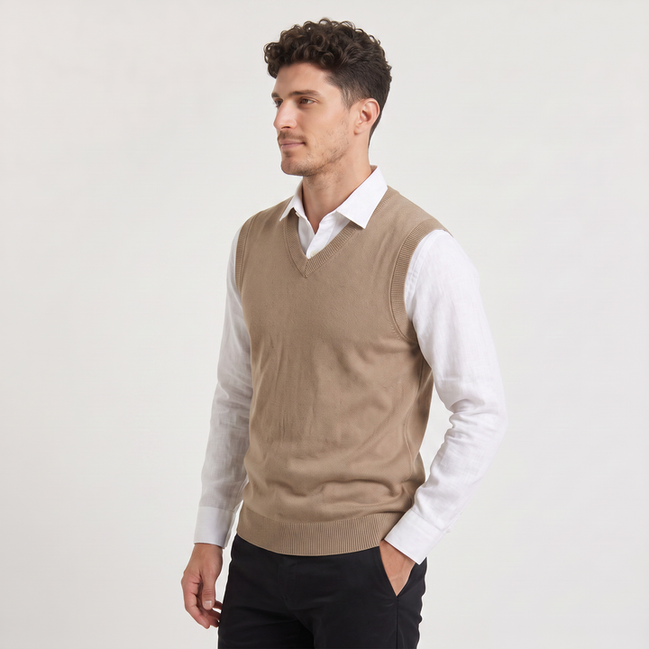 Men's Classic Knitted V-Neck Sleeveless Jumper Vest