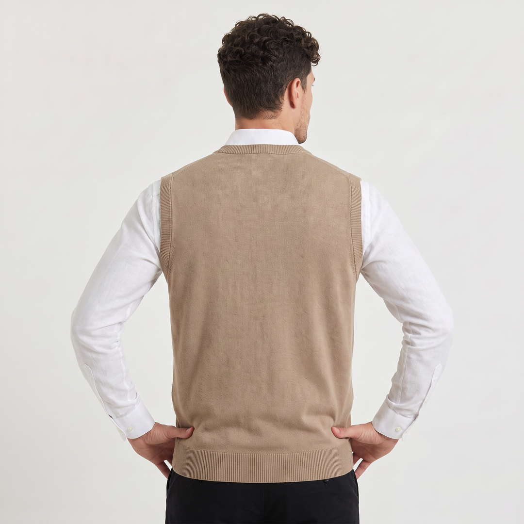 Men's Classic Knitted V-Neck Sleeveless Jumper Vest