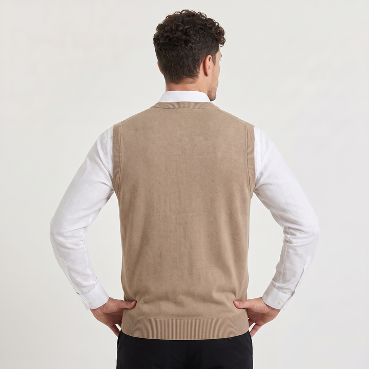 Men's Classic Knitted V-Neck Sleeveless Jumper Vest