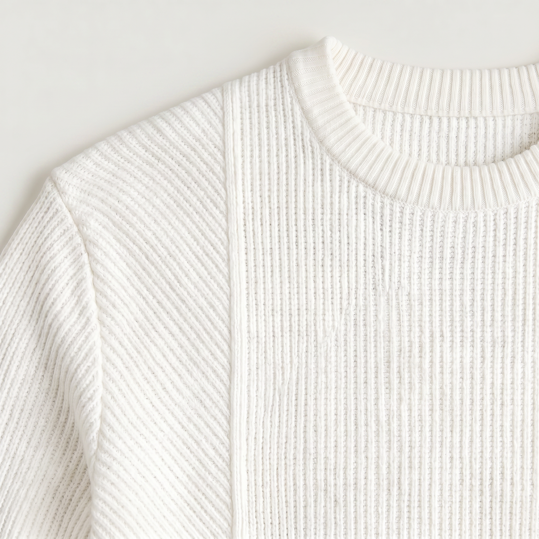 Men's Casual Textured Knit Crewneck Sweater