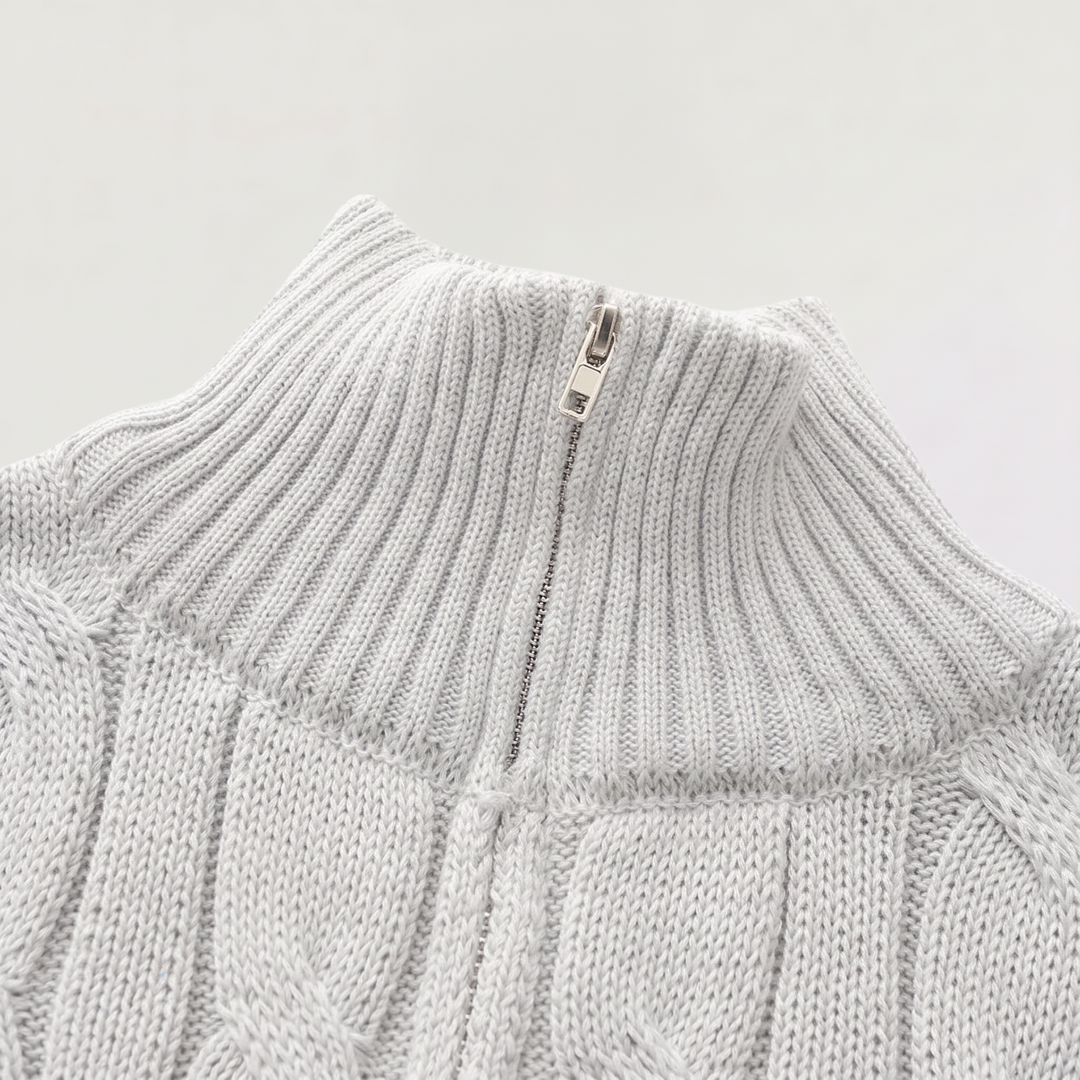 Men's Casual Knitted Half Zip Jumper