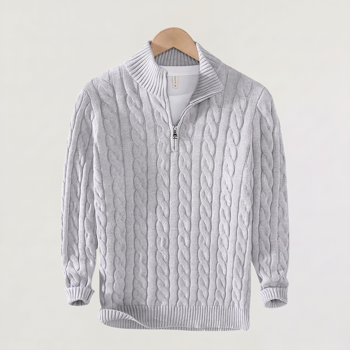 Men's Casual Knitted Half Zip Jumper