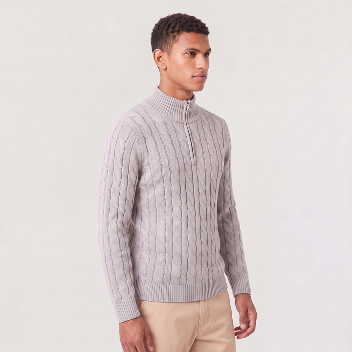 Men's Casual Knitted Half Zip Jumper
