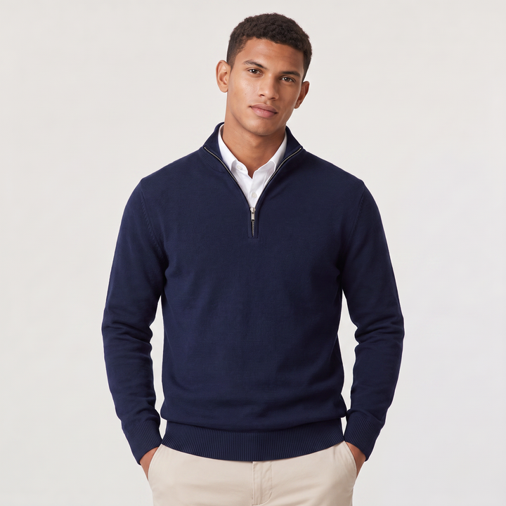Men's Classic Cotton Blend Quarter-Zip Jumper