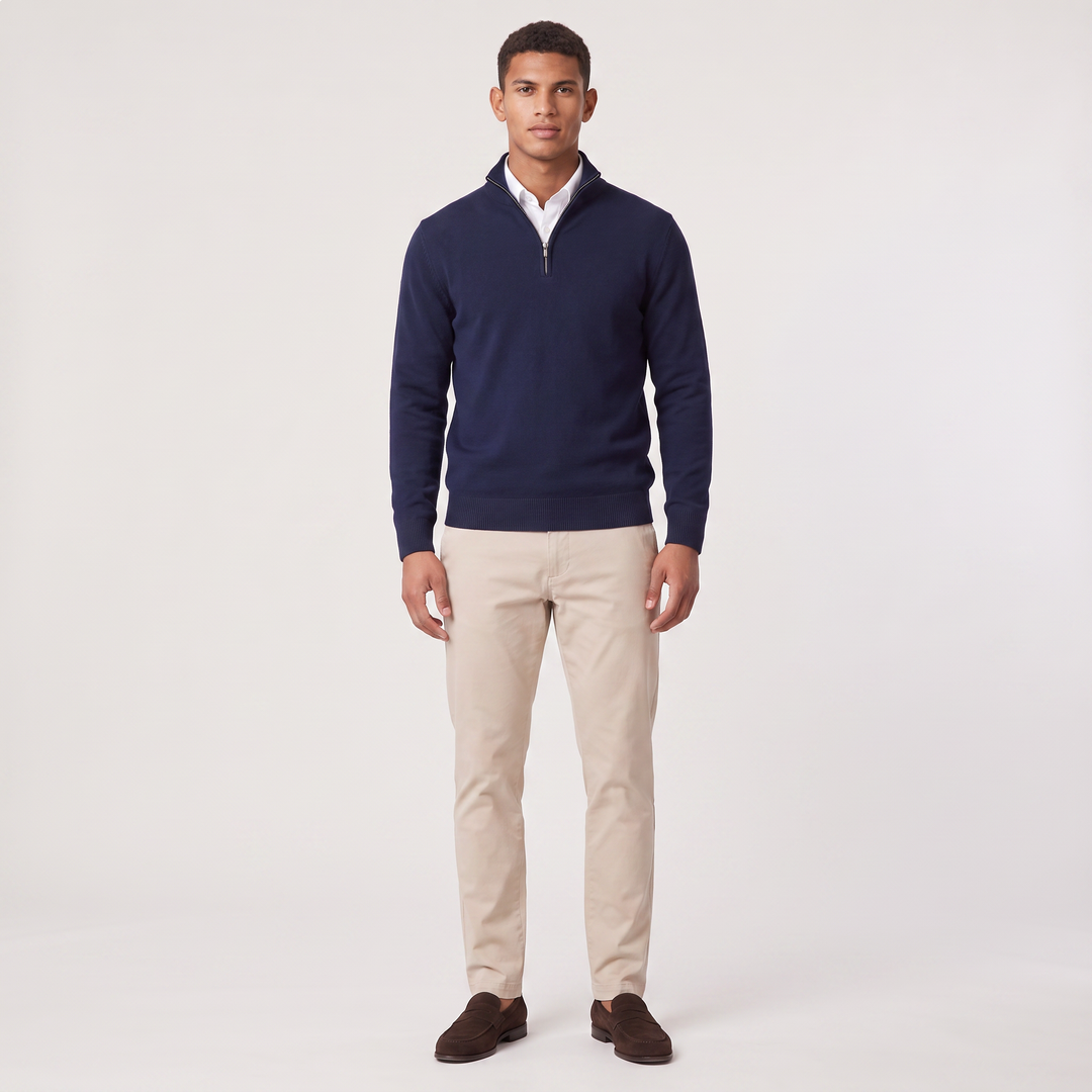 Men's Classic Cotton Blend Quarter-Zip Jumper