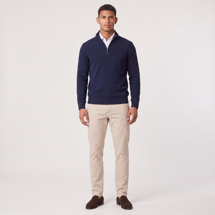 Men's Classic Cotton Blend Quarter-Zip Jumper