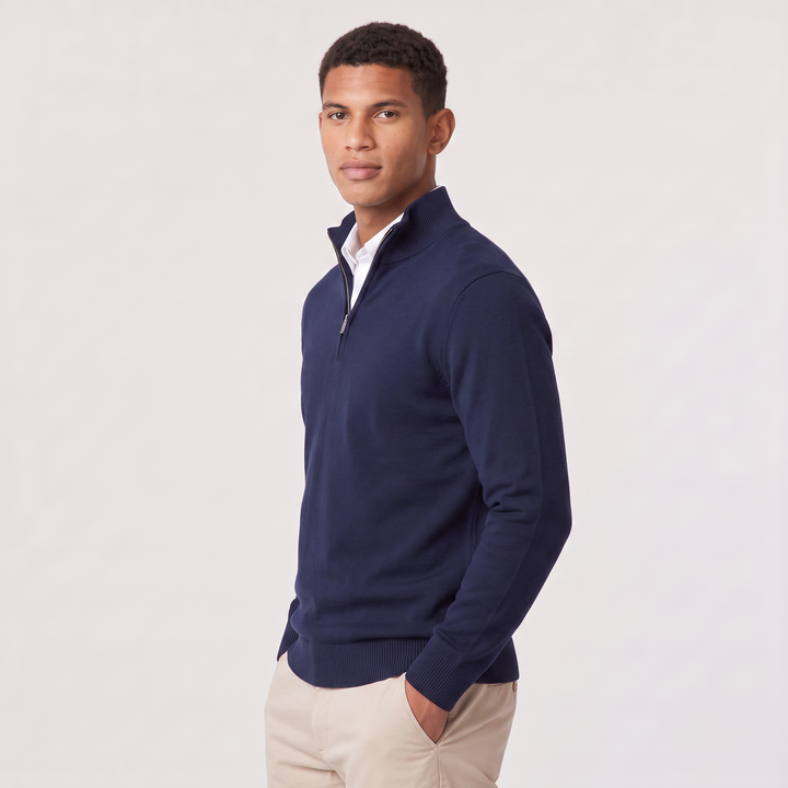 Men's Classic Cotton Blend Quarter-Zip Jumper