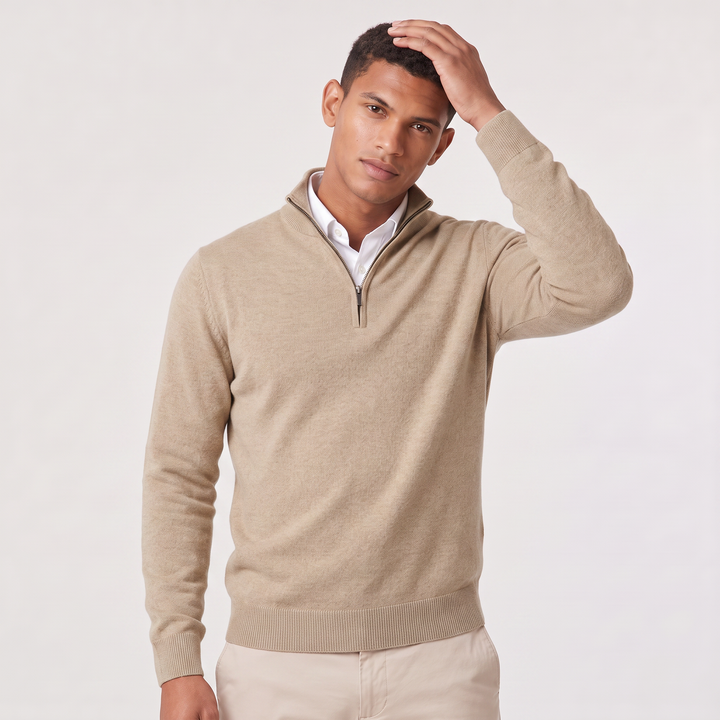 Men's Classic Cotton Blend Quarter-Zip Jumper