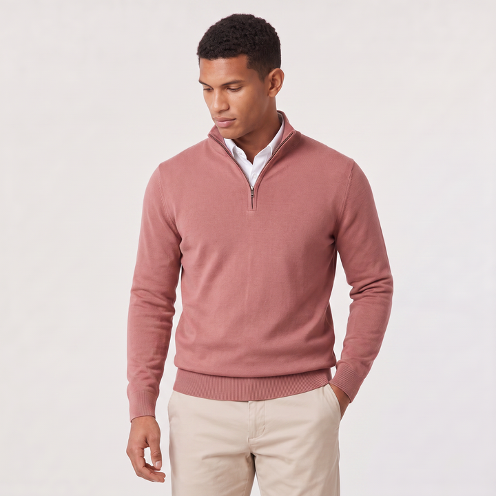 Men's Classic Cotton Blend Quarter-Zip Jumper