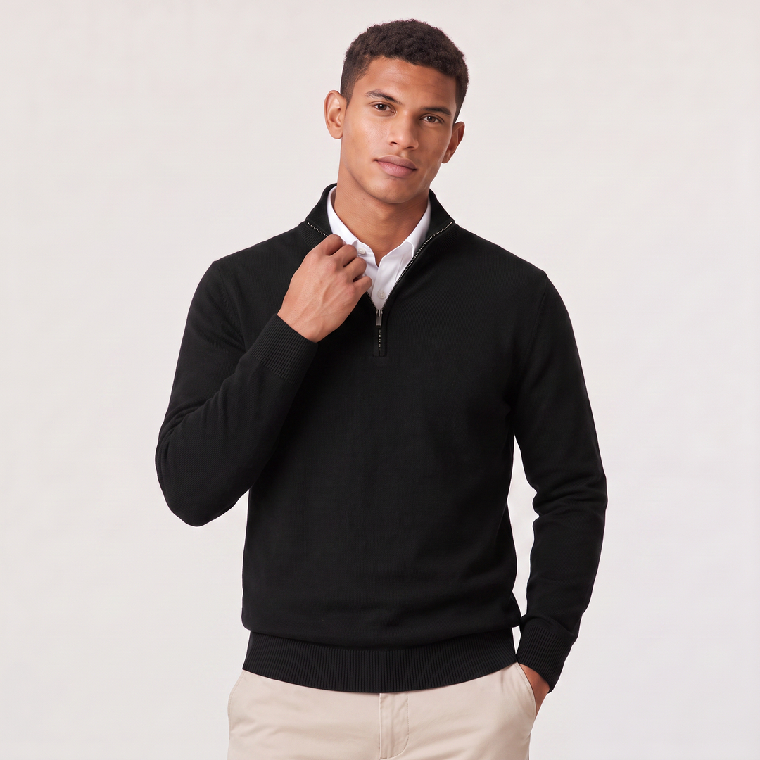 Men's Classic Cotton Blend Quarter-Zip Jumper