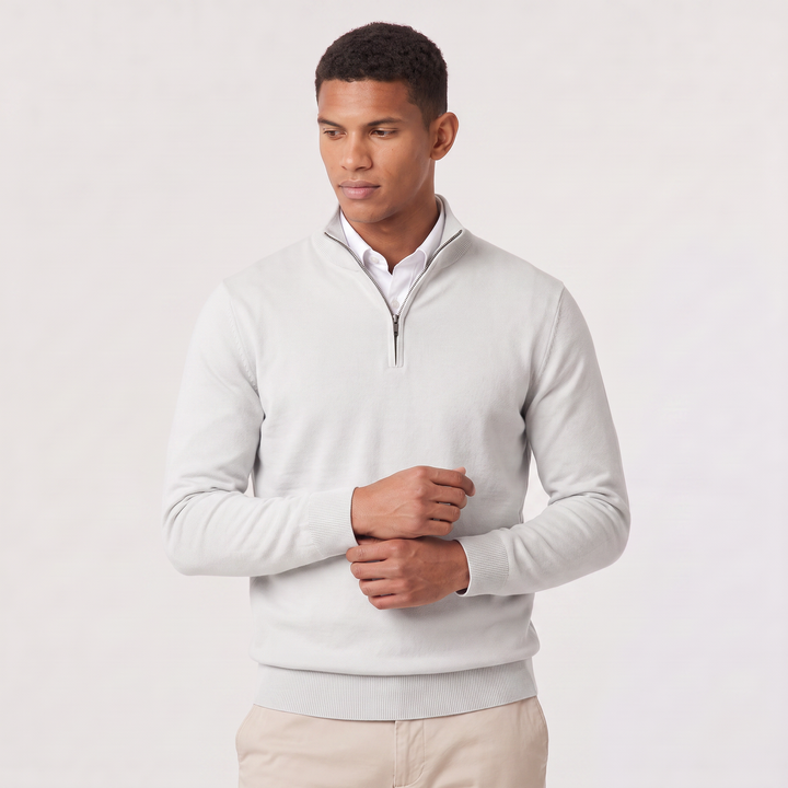 Men's Classic Cotton Blend Quarter-Zip Jumper