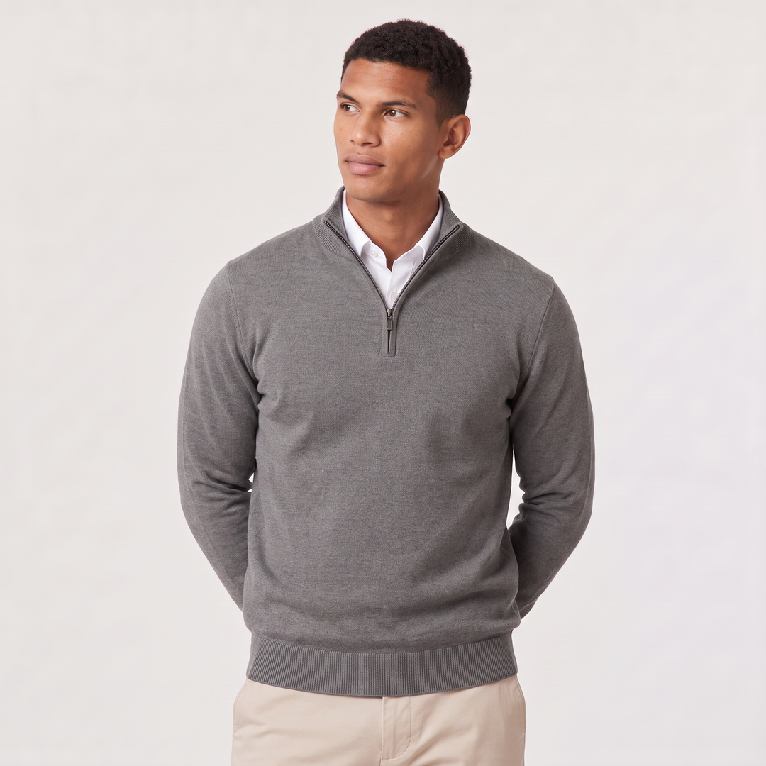 Men's Classic Cotton Blend Quarter-Zip Jumper
