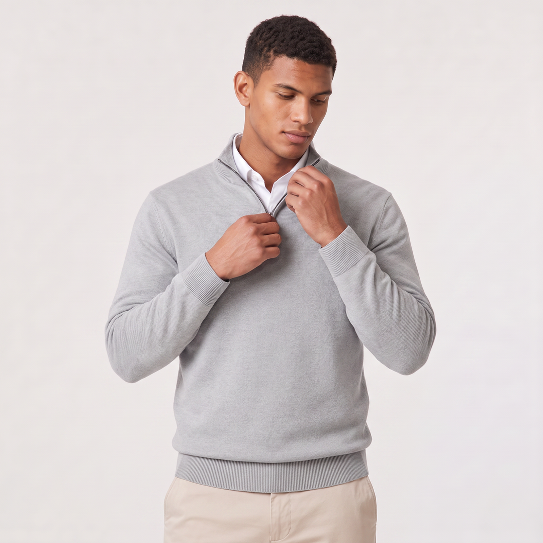 Men's Classic Cotton Blend Quarter-Zip Jumper