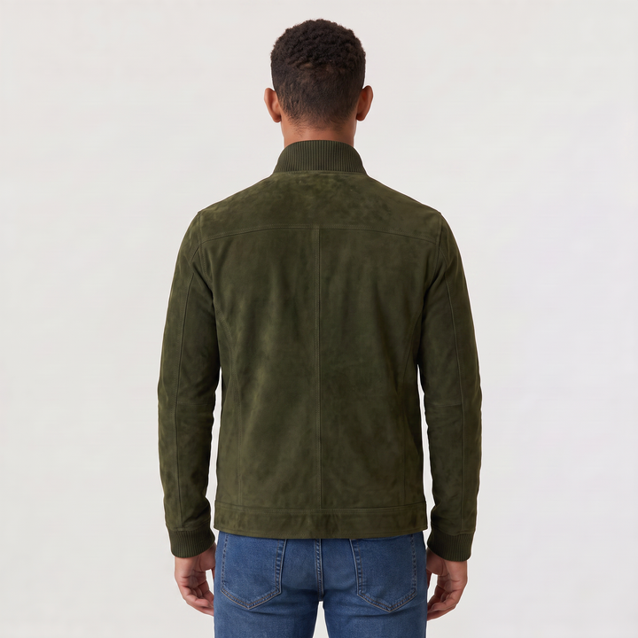 Men's Casual Suede-Look Button-Up Trucker Jacket