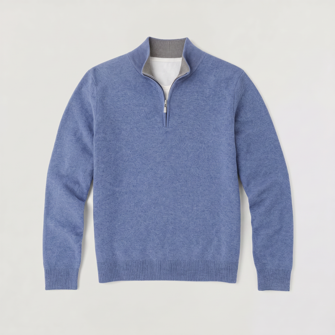 Men's Classic Wool Blend Half-Zip Jumper