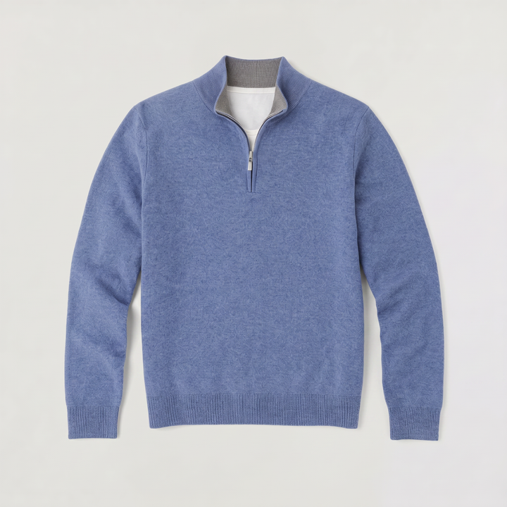 Men's Classic Wool Blend Half-Zip Jumper