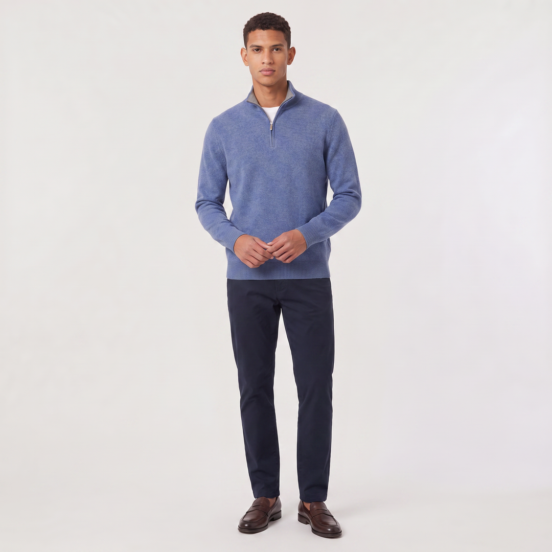 Men's Classic Wool Blend Half-Zip Jumper