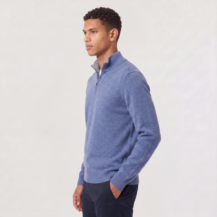 Men's Classic Wool Blend Half-Zip Jumper