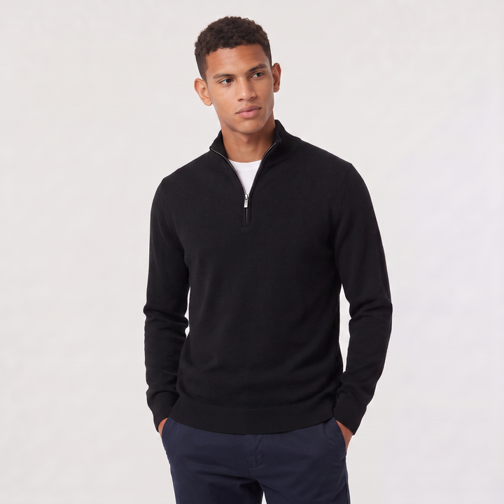 Men's Classic Wool Blend Half-Zip Jumper