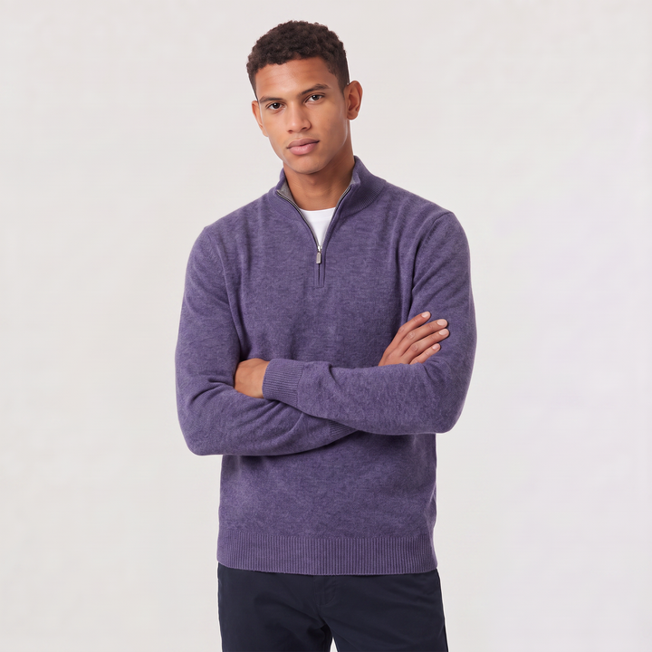 Men's Classic Wool Blend Half-Zip Jumper