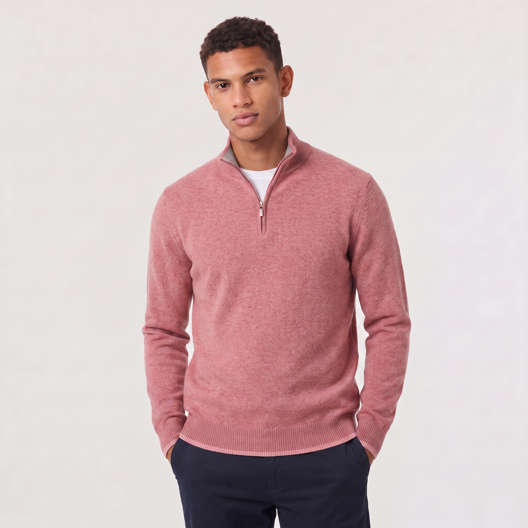 Men's Classic Wool Blend Half-Zip Jumper