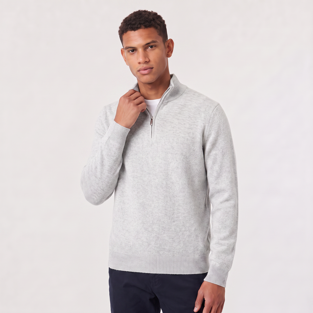 Men's Classic Wool Blend Half-Zip Jumper