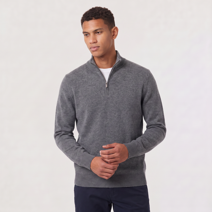 Men's Classic Wool Blend Half-Zip Jumper