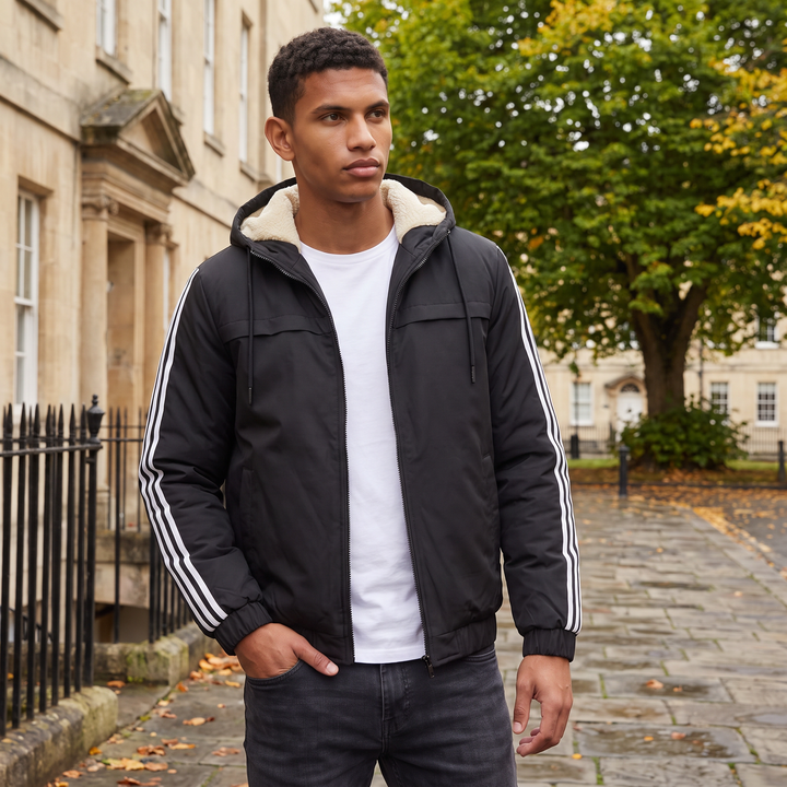 Men's Casual Hooded Padded Bomber Jacket