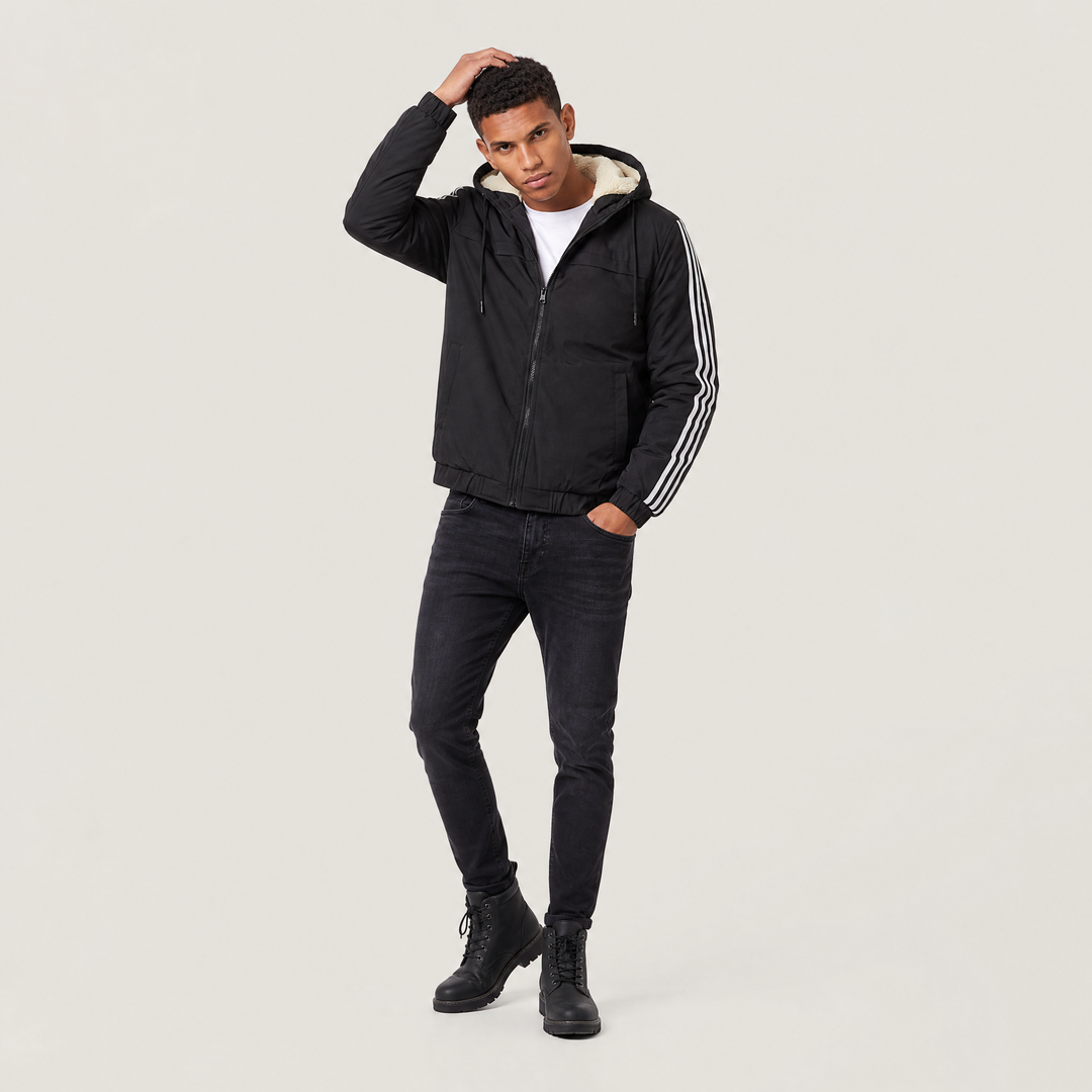 Men's Casual Hooded Padded Bomber Jacket